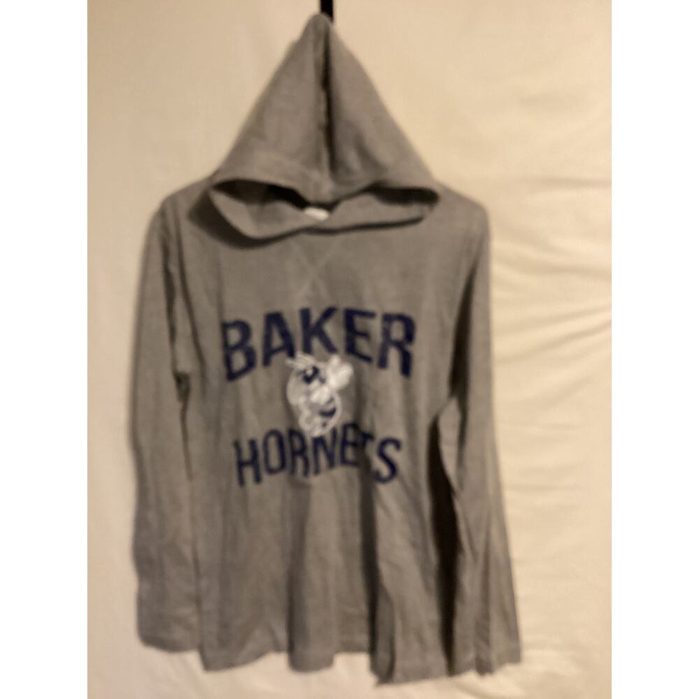 2413 Pel Athletic Mens Baker Hornet Long Sleeve Pullover Hoodie Size Medium Gray